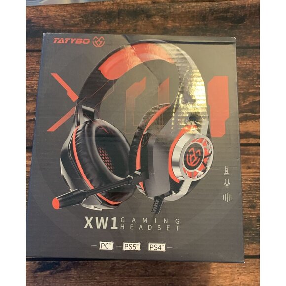Tatybo XW1 Gaming Headset PC PS5 PS4 Noise-Cancelling Mic Soft Earmuffs Featherw - Picture 1 of 8